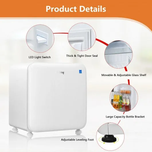 1.6 Cubic Feet Compact Refrigerator with Reversible Door-White