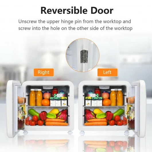 1.6 Cubic Feet Compact Refrigerator with Reversible Door-White