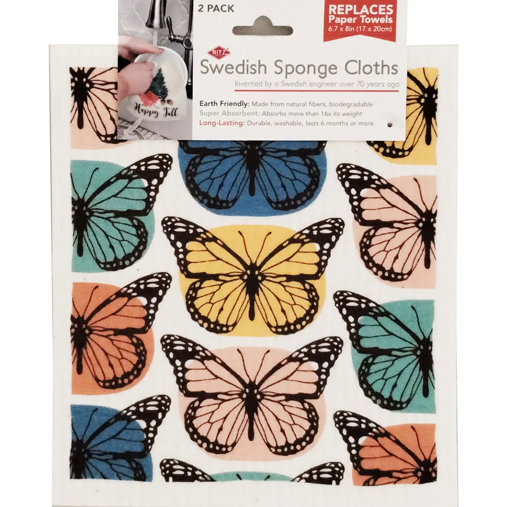 2-Pack Butterfly Boxes Swedish Sponge Cloths 23059