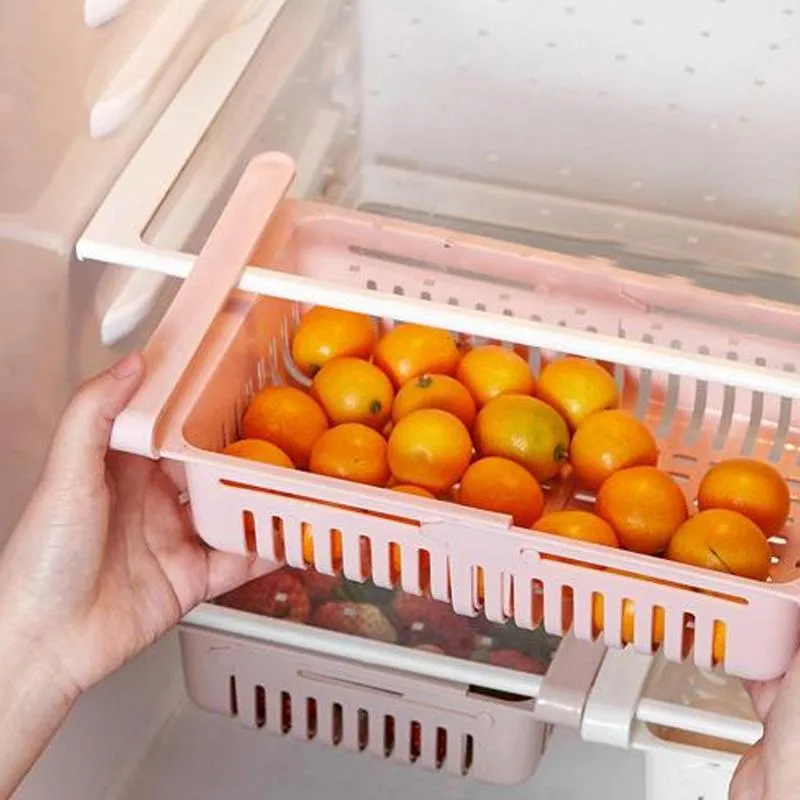 2175  EXPANDABLE ADJUSTABLE MULTIPURPOSE FRIDGE STORAGE BASKET ( 2 pc )