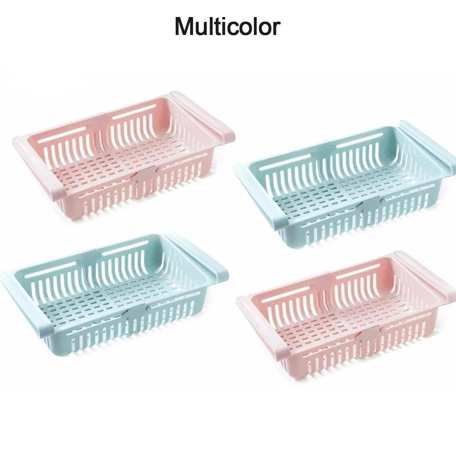 2175  EXPANDABLE ADJUSTABLE MULTIPURPOSE FRIDGE STORAGE BASKET ( 2 pc )