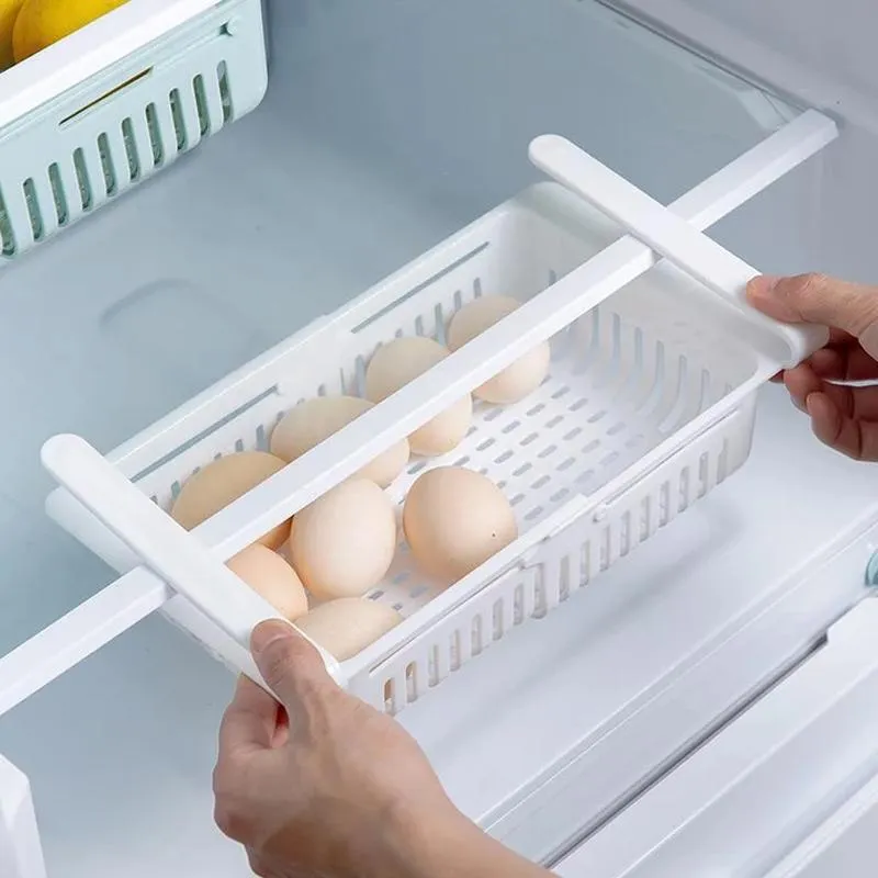 2175  EXPANDABLE ADJUSTABLE MULTIPURPOSE FRIDGE STORAGE BASKET ( 2 pc )
