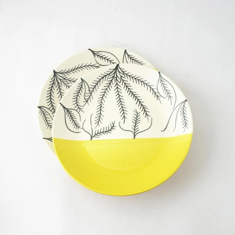 Abstract Ceramic Dinner Plates | Set of 2