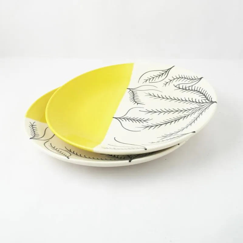 Abstract Ceramic Dinner Plates | Set of 2