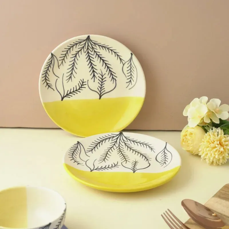 Abstract Ceramic Small Plates | Set of 2 | 7 Inches