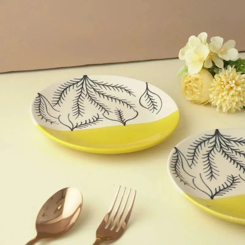 Abstract Ceramic Small Plates | Set of 2 | 7 Inches