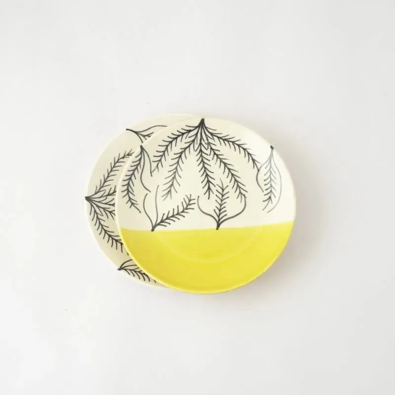 Abstract Ceramic Small Plates | Set of 2 | 7 Inches