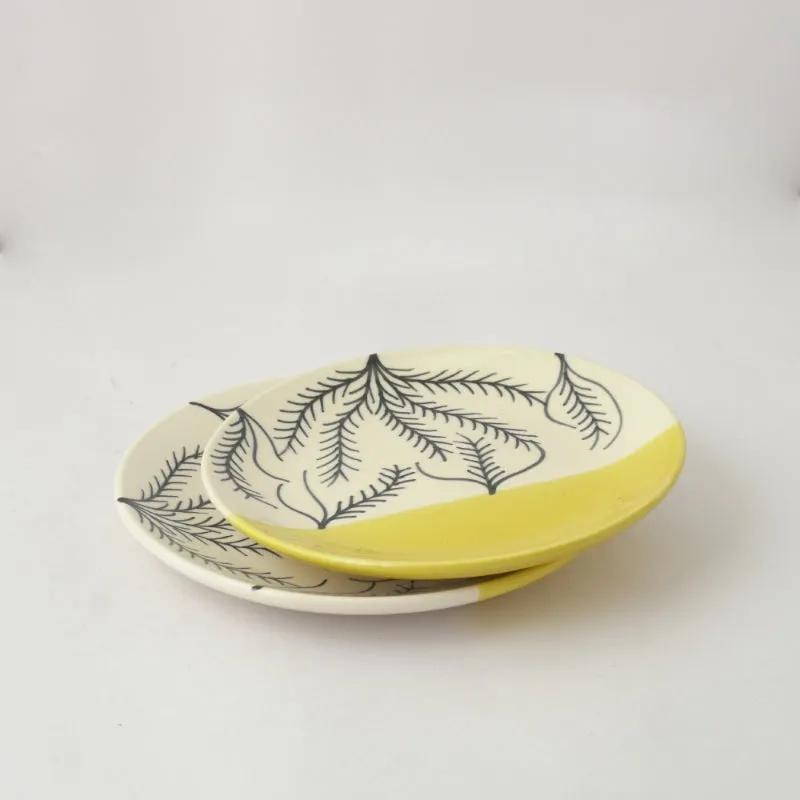 Abstract Ceramic Small Plates | Set of 2 | 7 Inches