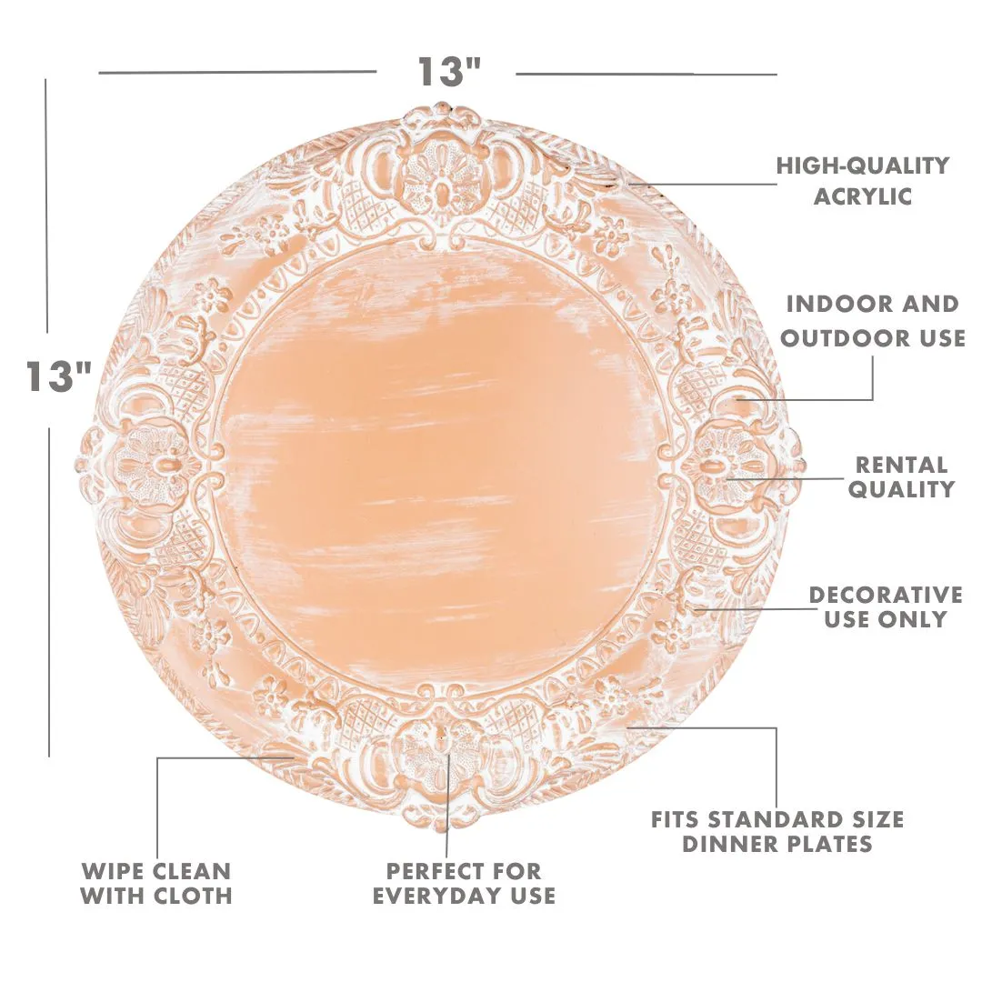 Acrylic Charger Plates Round Antique Baroque