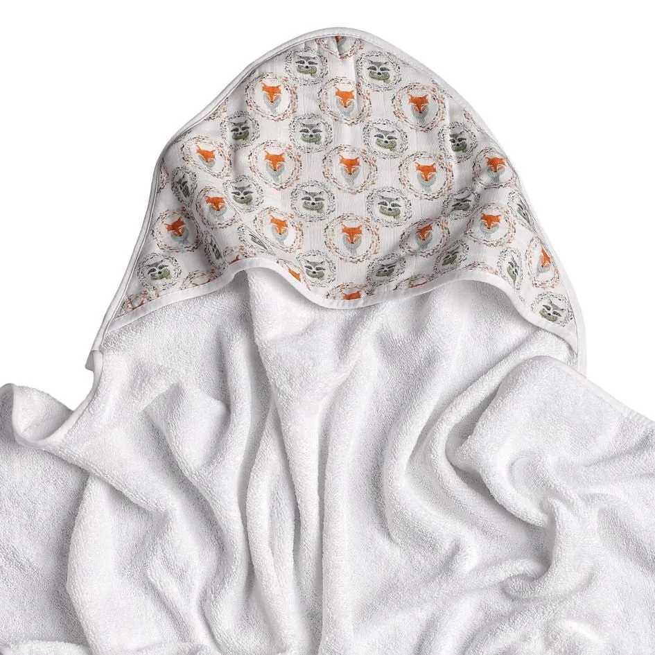 Bamboo Hooded Terry Towel 35.4" x 35.4" - Fox & Raccoon