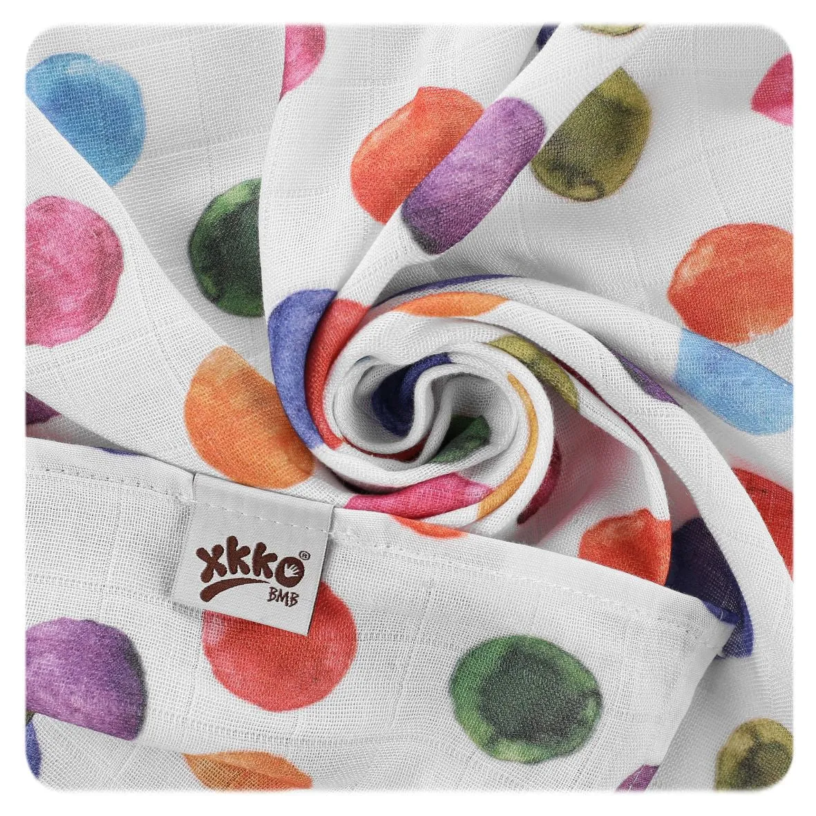 Bamboo Swaddle 47.2" x 47.2" - Watercolour Polka Dots