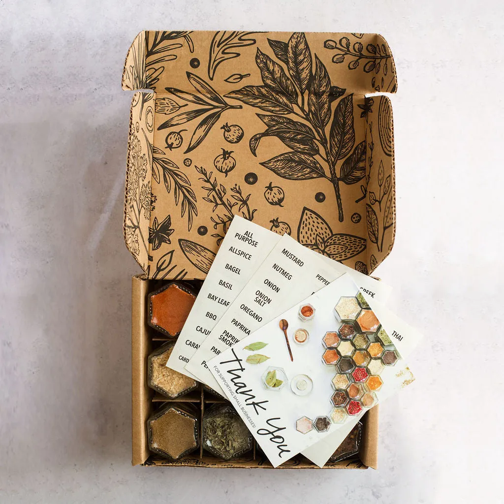 BASICS | 12 Magnetic Jars Filled with Organic Spices