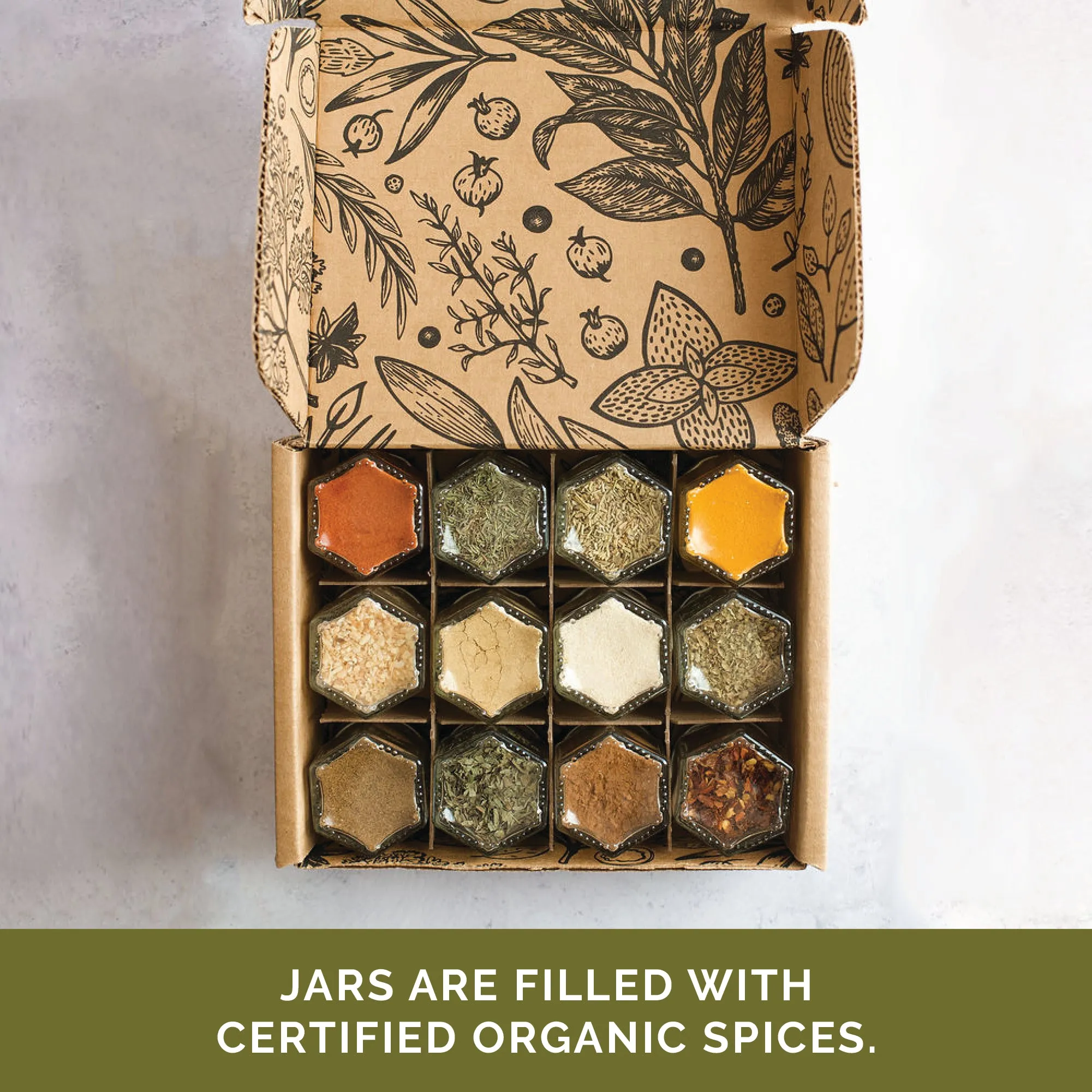 BASICS | 12 Magnetic Jars Filled with Organic Spices