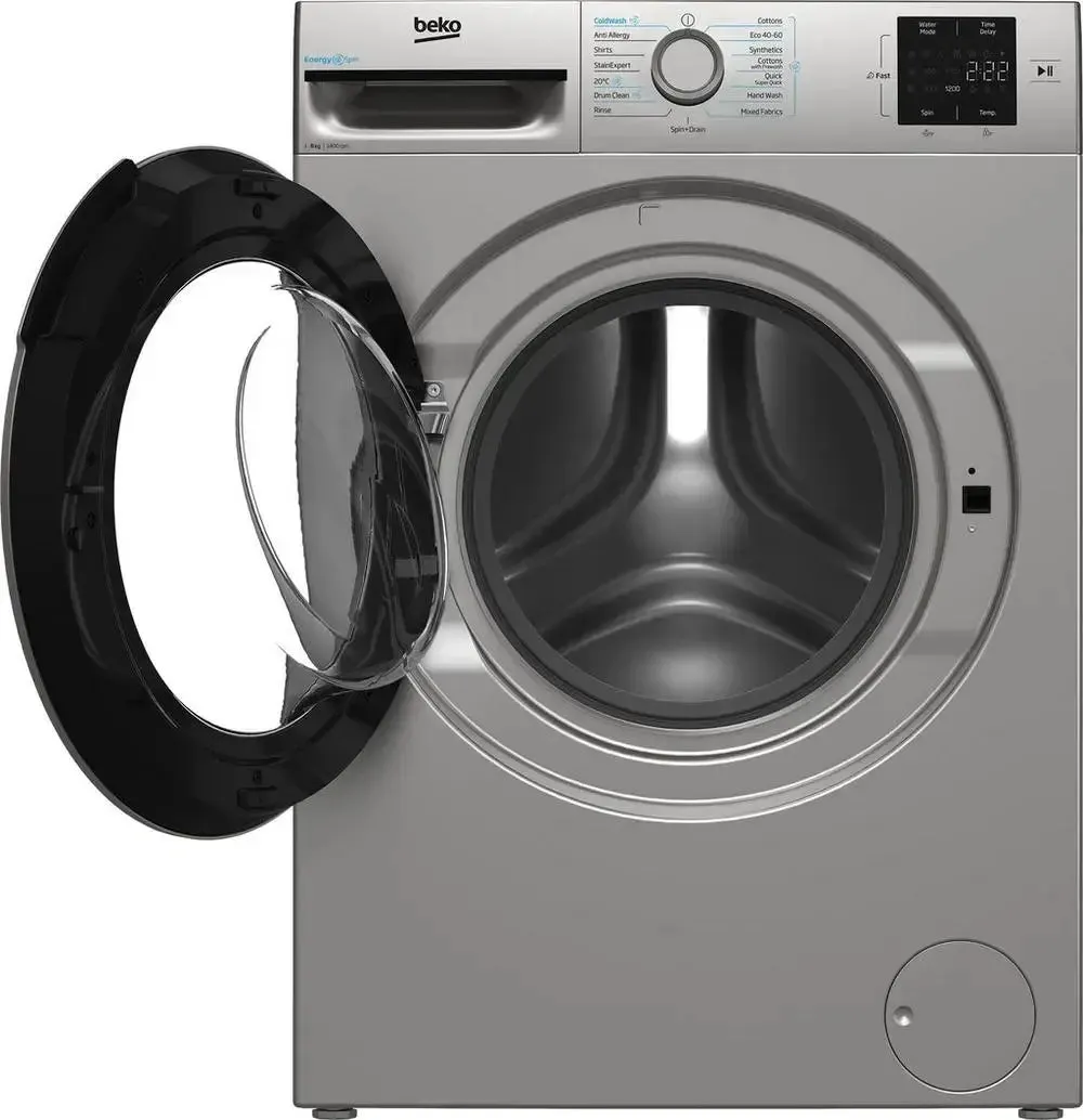 Beko BMN3WT3841S EnergySpin Washing Machine, 8kg, 1400 Spin,Silver,A Rated
