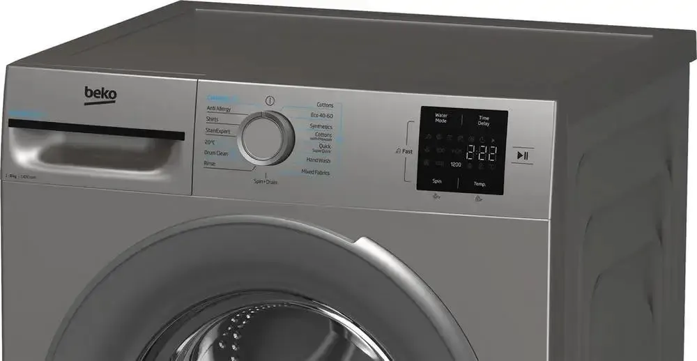 Beko BMN3WT3841S EnergySpin Washing Machine, 8kg, 1400 Spin,Silver,A Rated