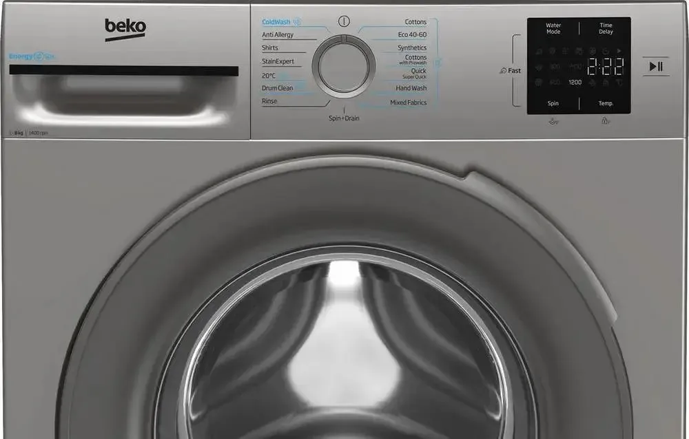 Beko BMN3WT3841S EnergySpin Washing Machine, 8kg, 1400 Spin,Silver,A Rated