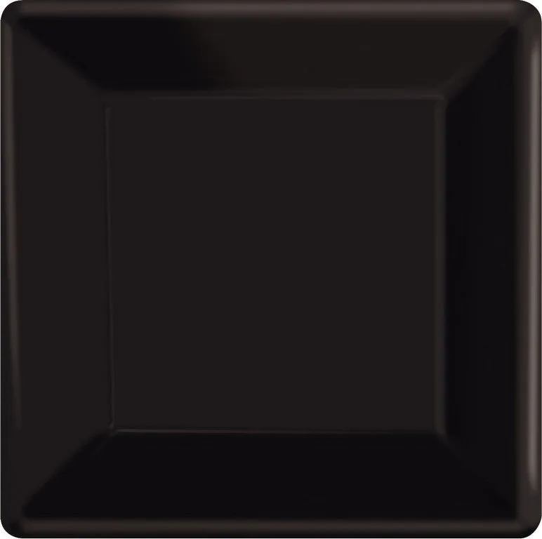 Black Square Paper Plates 26cm 20pk