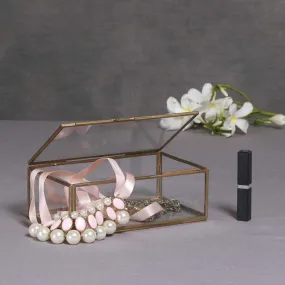 Brass And Glass Box | Jewellery Case | Multi Purpose As Storage | Gifting Option