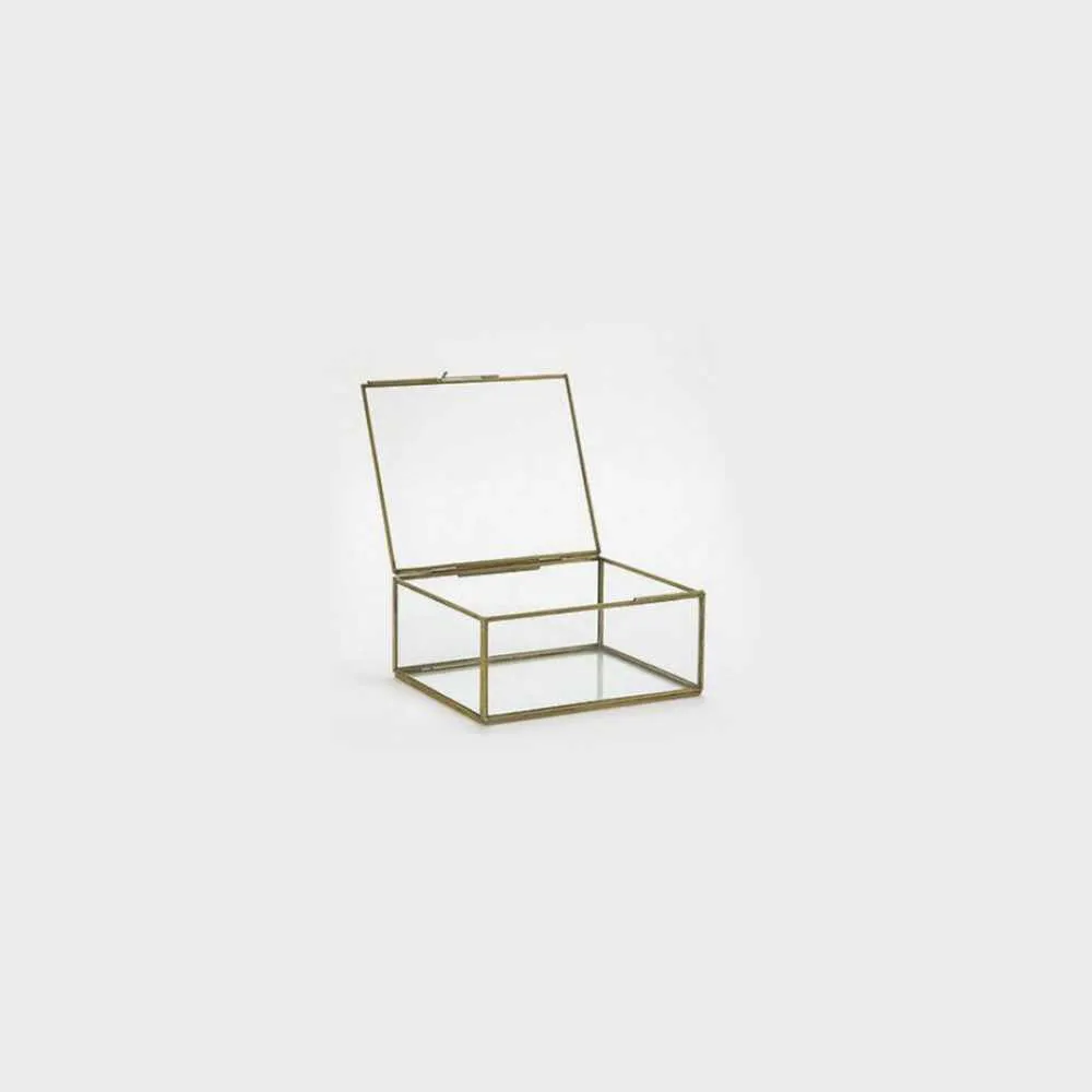 Brass And Glass Box | Jewellery Case | Multi Purpose As Storage | Gifting Option