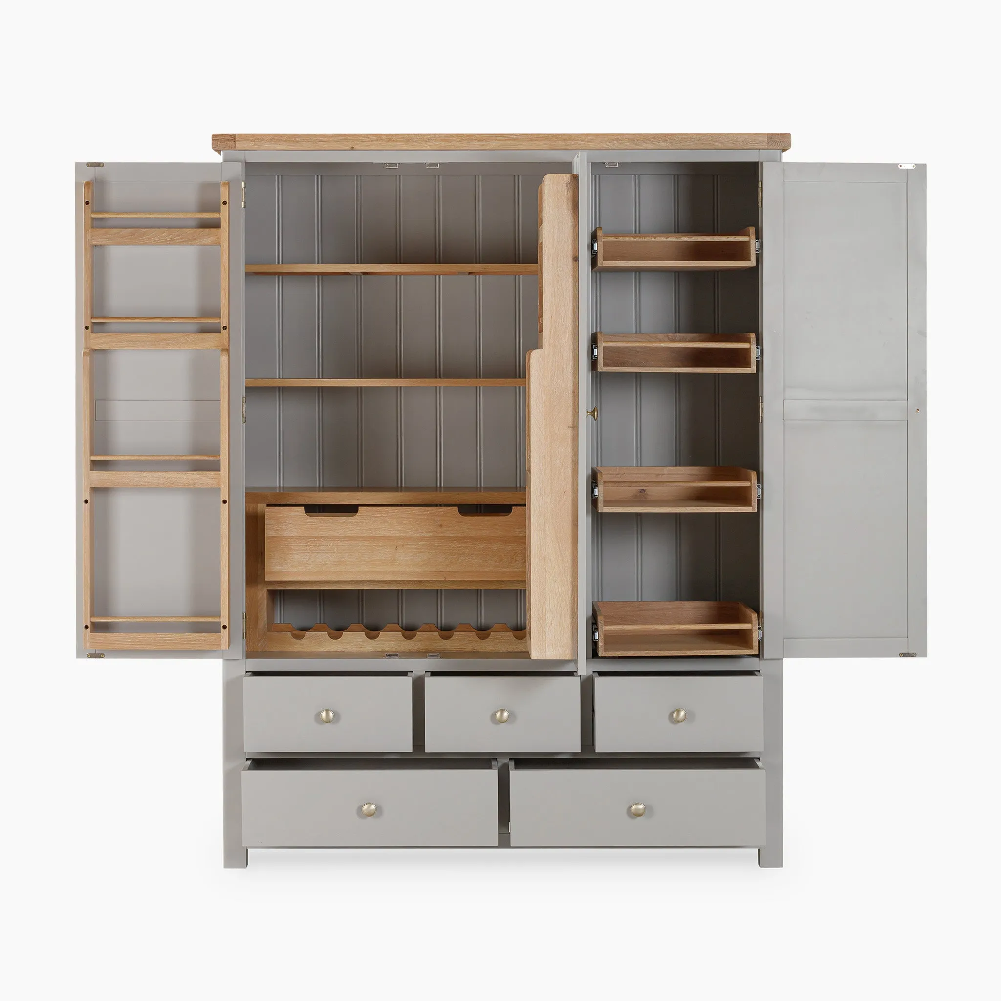 Burford Triple Larder Unit in Pebble Grey