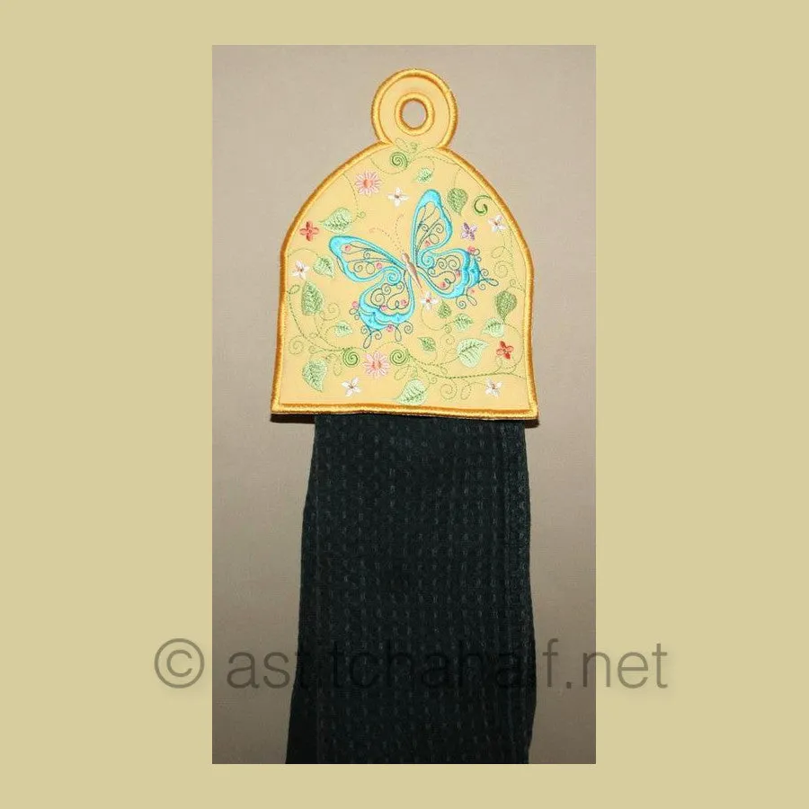 Butterfly Blue Towel Toppers