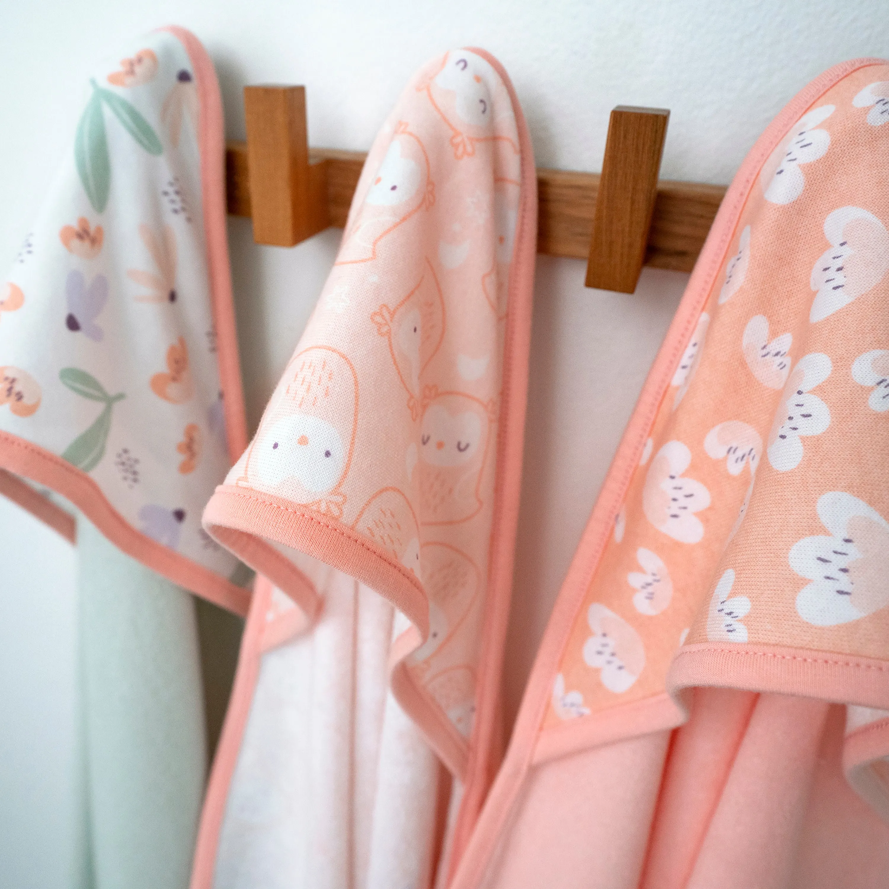 CLEAN & CUDDLY 3-PACK HOODED BATH TOWELS - EDI & CLEAN & CUDDLY 6-PACK TERRY WASHCLOTH SET - EDI