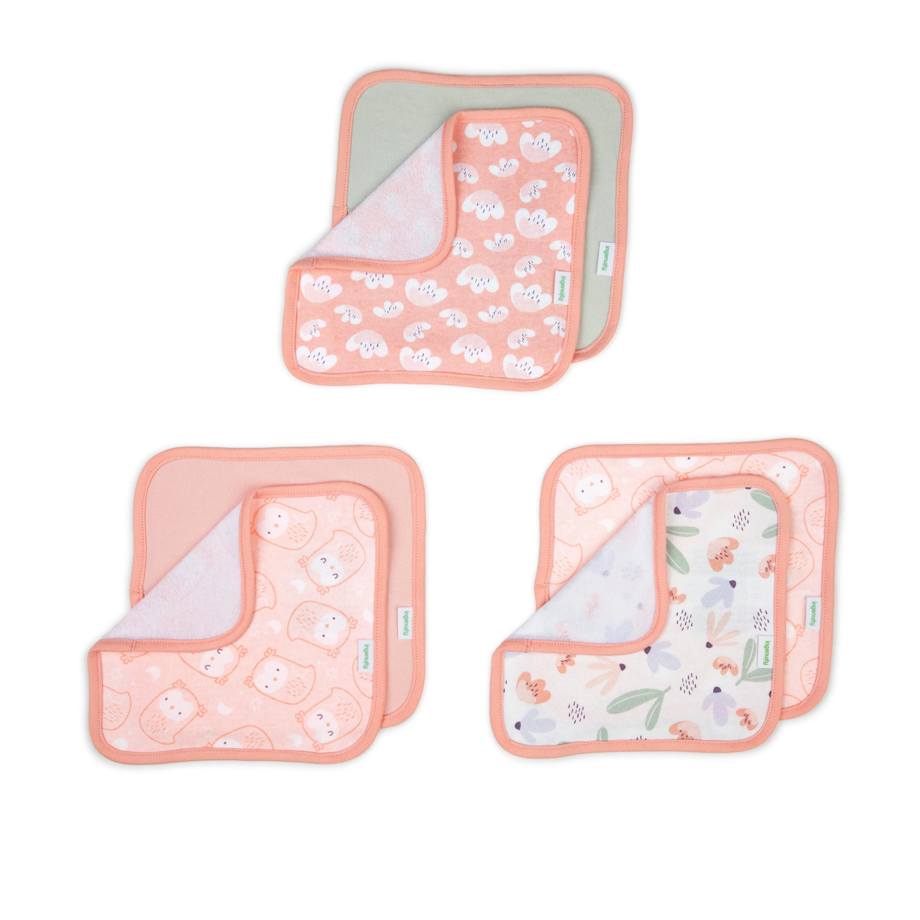 CLEAN & CUDDLY 3-PACK HOODED BATH TOWELS - EDI & CLEAN & CUDDLY 6-PACK TERRY WASHCLOTH SET - EDI
