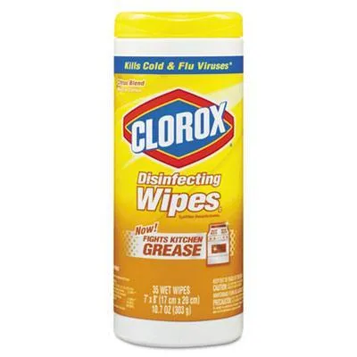 Clorox® Citrus Blend Disinfecting Wipes (7" x 8" | 35 Wipe Canisters) - Case of 12