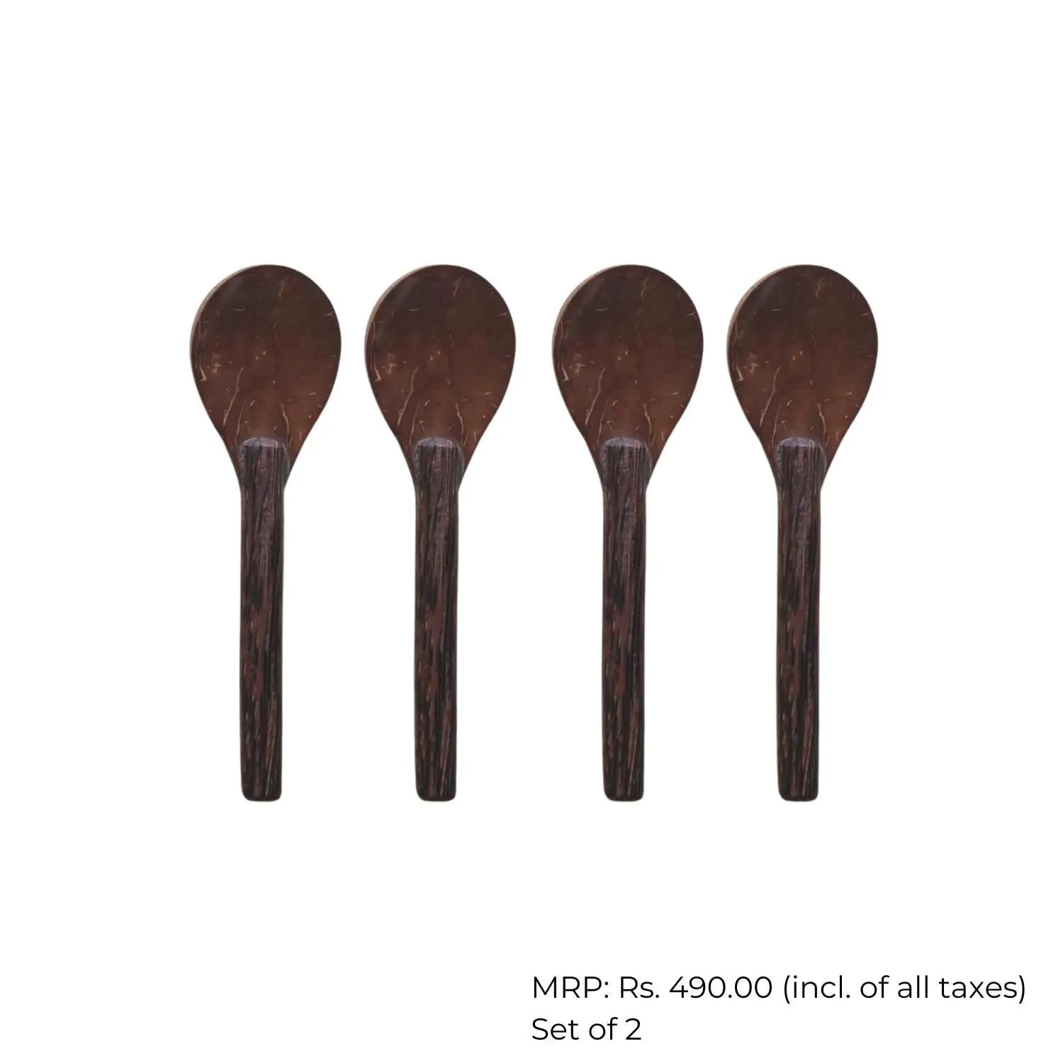 Coconut Shell Spoons | Tableware | Light Weight | Hand-Crafted | Set Of 4