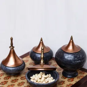 Decorative Glass Jars In Black | Marble, Cast Brass & Copper | Antique