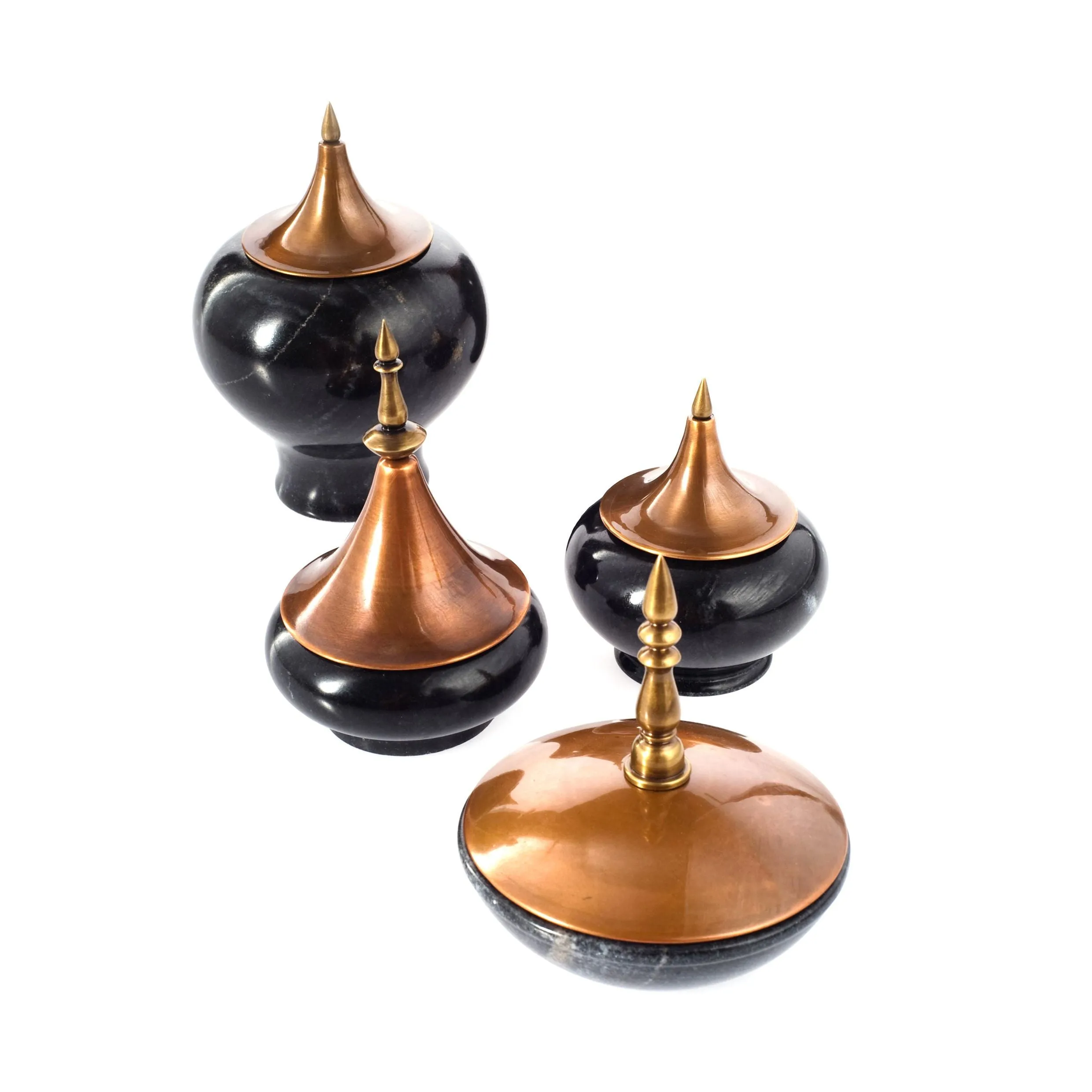 Decorative Glass Jars In Black | Marble, Cast Brass & Copper | Antique