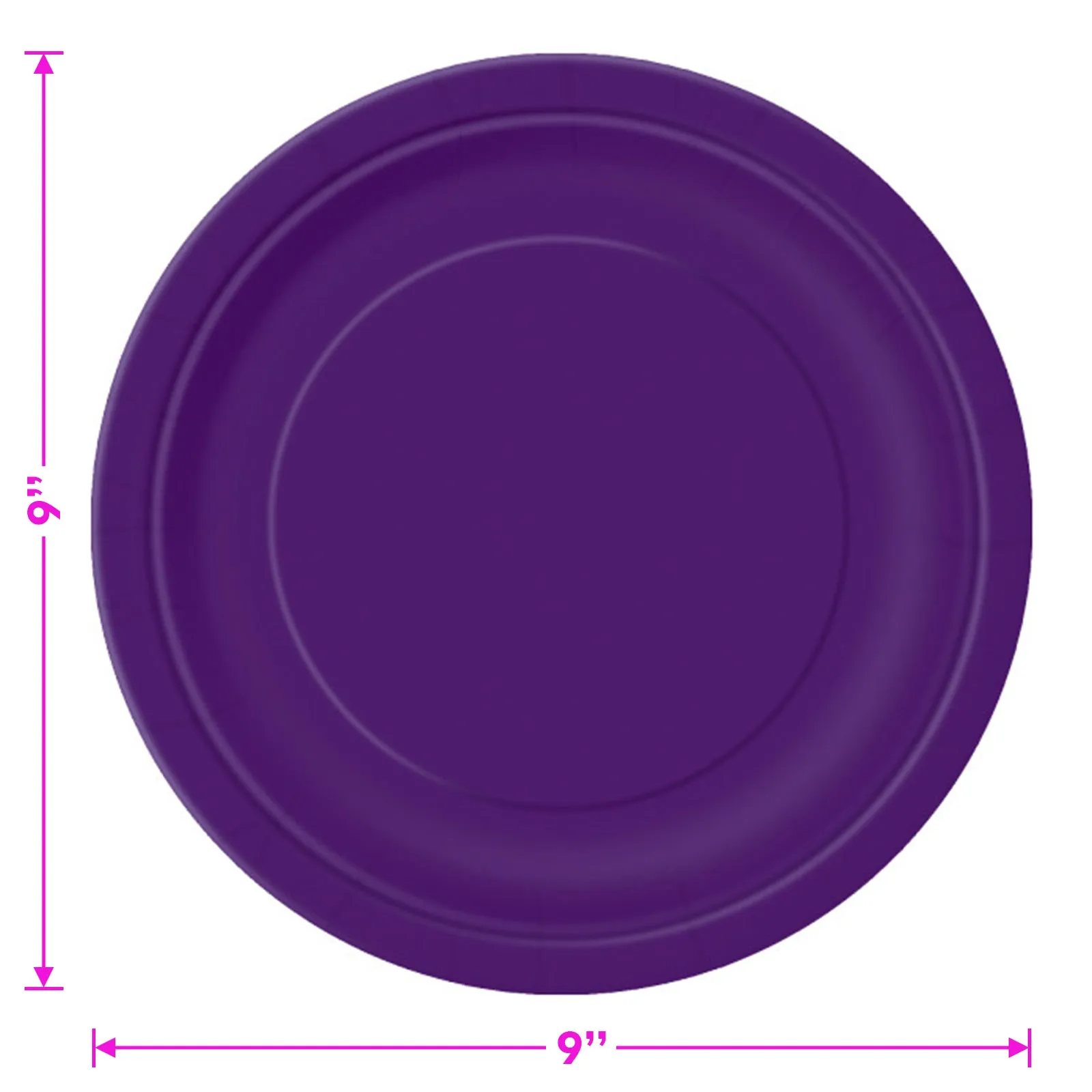 Deep Purple Paper Dinner Plates and Lunch Napkins, Solid Purple Party Supplies and Table Decorations (Serves 16)