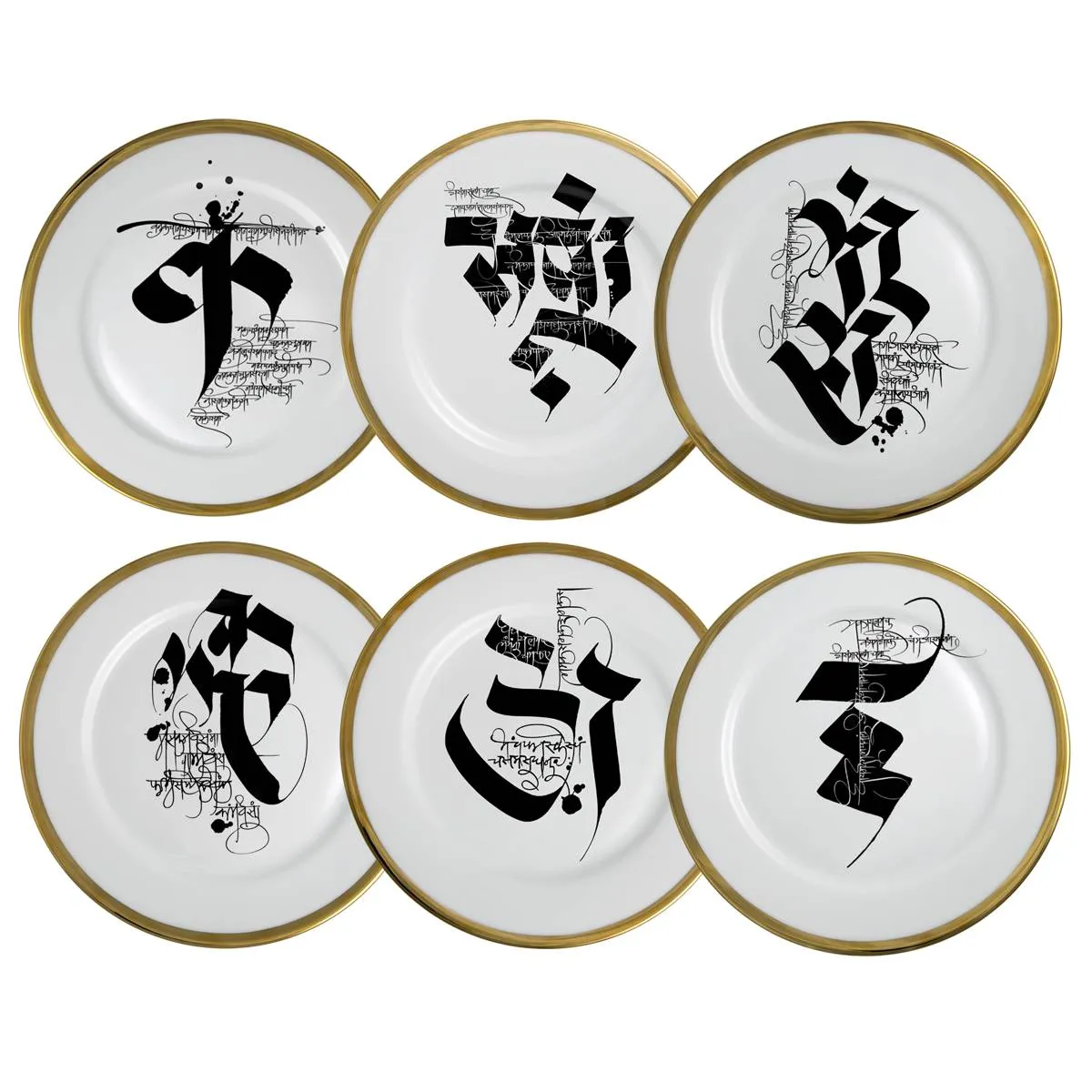 Devanagiri - Set of 6 Dinner plates