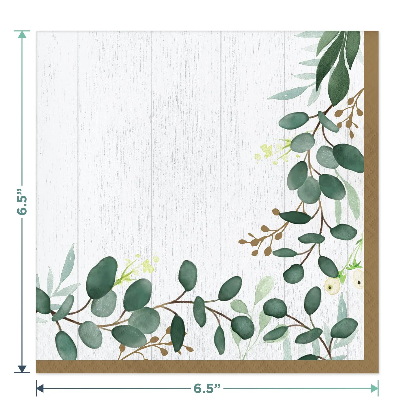 Eucalyptus Greens Garden of Love Bridal Party Supplies - Paper Dinner Plates, Napkins, and Forks (Serves 16)
