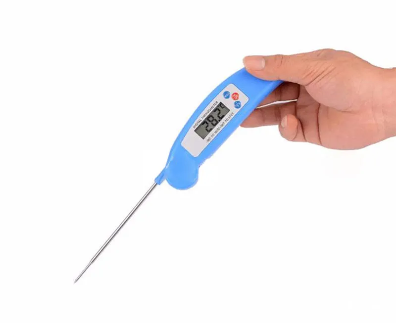 Folding food thermometer