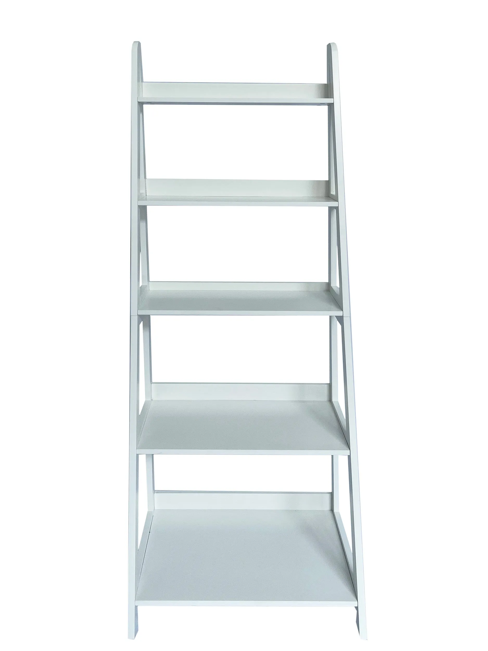 Free Standing 5-Tier Ladder Bookshelf/Display Shelf,White