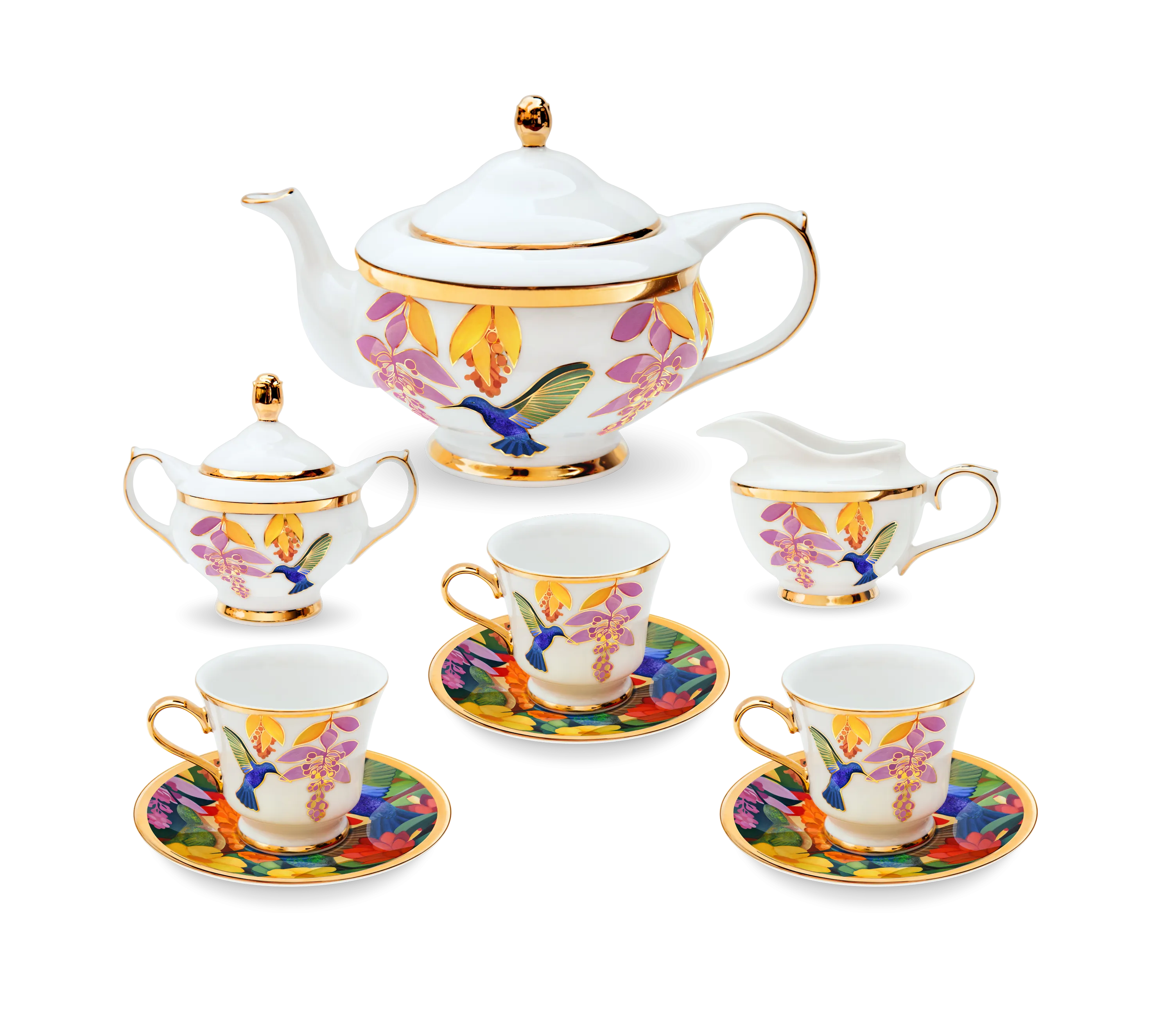 Garden of Paradise by Senaka Senanayake - 63 Piece Dinner Set and Tea Set  - Service for 8