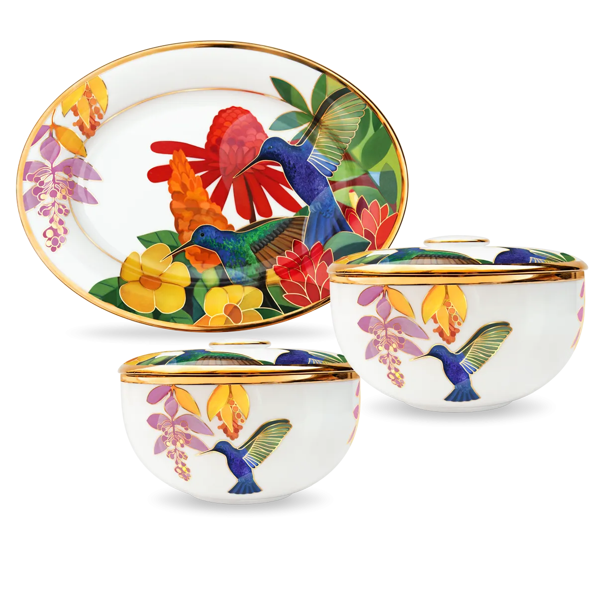 Garden of Paradise by Senaka Senanayake - 63 Piece Dinner Set and Tea Set  - Service for 8