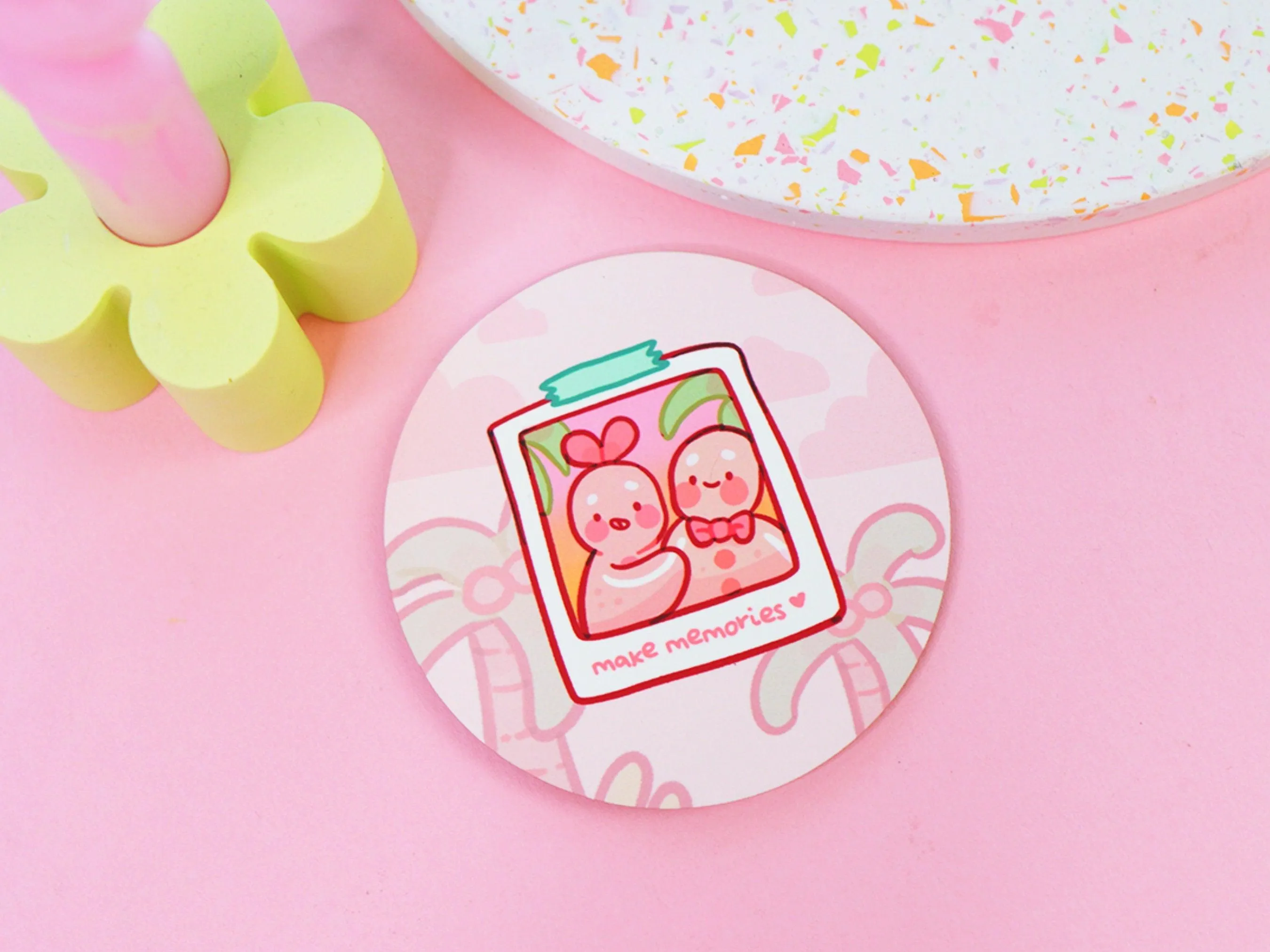Gingie & Spice Kawaii Coaster | Make Memories Desk Decor | Cute Gingerbread Coaster
