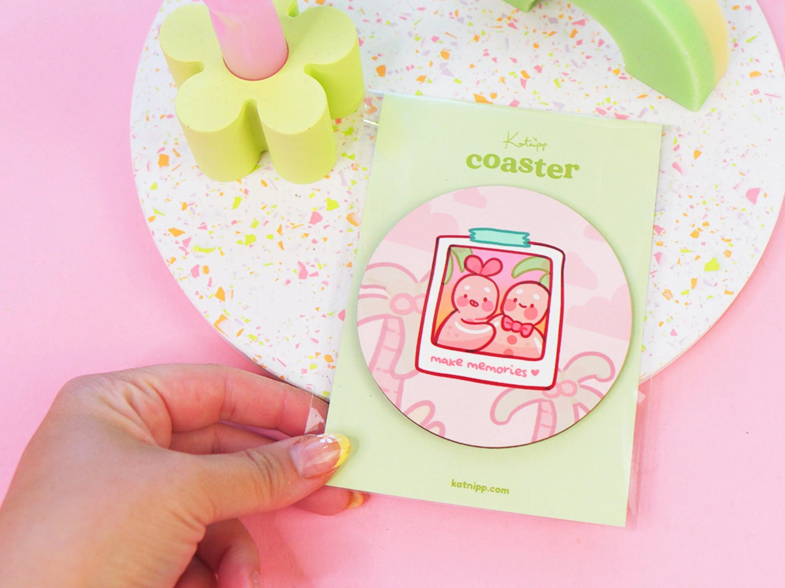 Gingie & Spice Kawaii Coaster | Make Memories Desk Decor | Cute Gingerbread Coaster