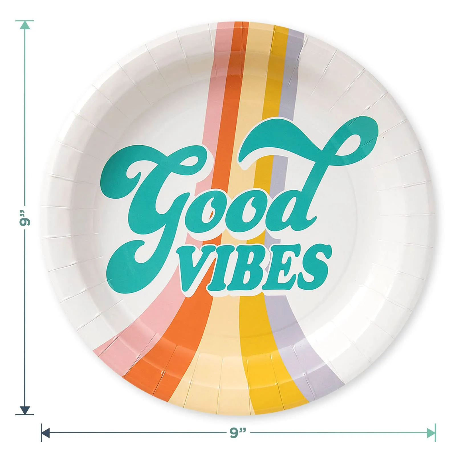 Groovy 70's Party Vibes Paper Dinner Plates and Flower Power Lunch Napkins (Serves 16)