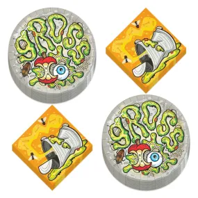 Gross Slime Paper Dinner Plates and Lunch Napkins (Serves 16)