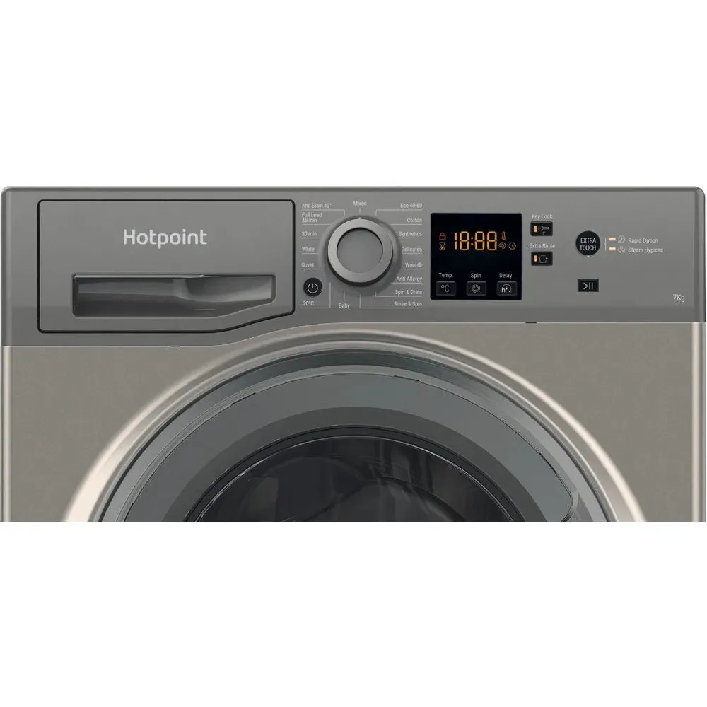 Hotpoint NSWF743UGGUKN 7kg 1400 Spin Washing Machine Graphite
