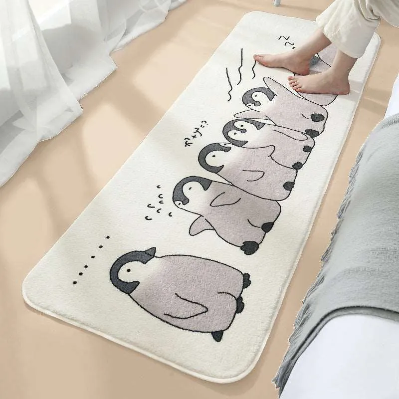 Kawaii Long Fluffy Bedroom Rugs Set 1