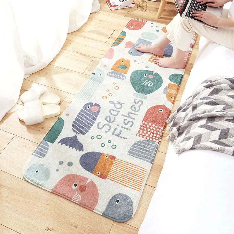 Kawaii Long Fluffy Bedroom Rugs Set 1
