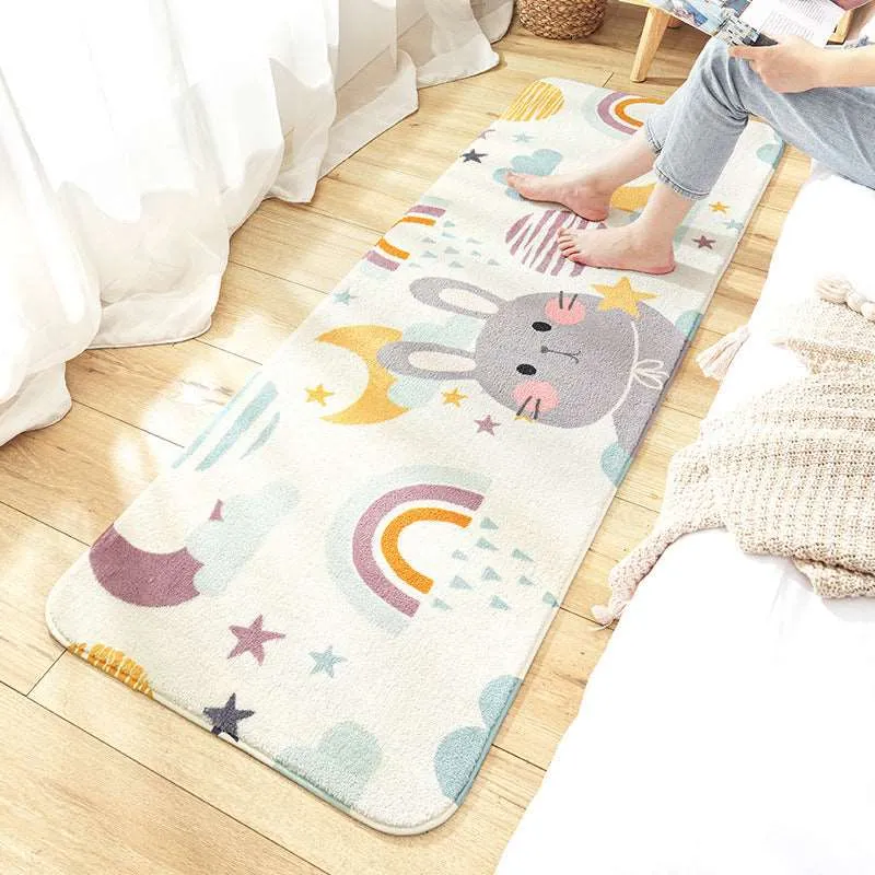 Kawaii Long Fluffy Bedroom Rugs Set 1
