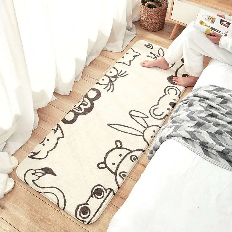 Kawaii Long Fluffy Bedroom Rugs Set 1