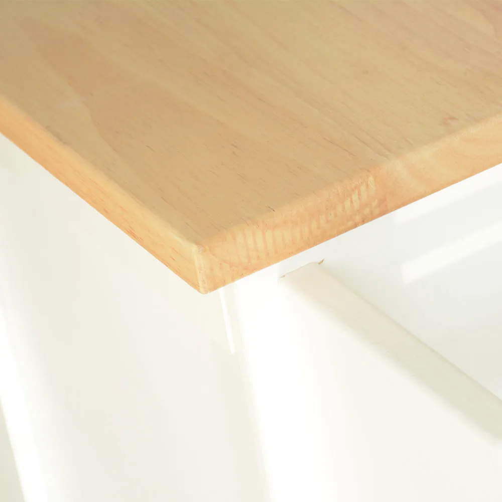 Kitchen Island & Kitchen Cart, Mobile Kitchen Island, Rubber Wood Top, Big & Adjustable Shelf Inside Cabinet for Different Utensils, Luxury Design Fits Party at Different Site.