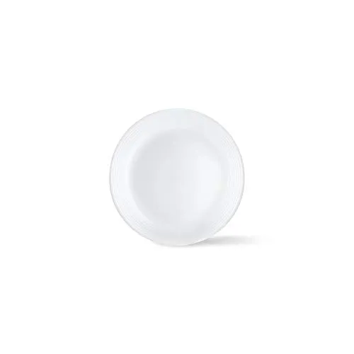 Larah by Borosil Orbit Series 19 Pieces Opalware Dinner Set, Opal Glass Dinner Plates & Bowls, Crockery Set for Dining (White)