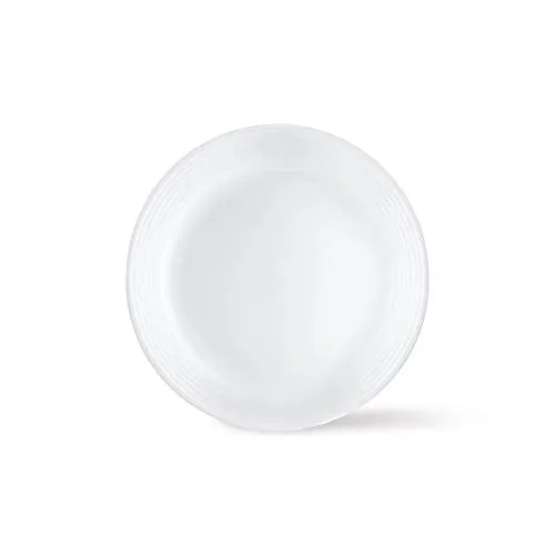 Larah by Borosil Orbit Series 19 Pieces Opalware Dinner Set, Opal Glass Dinner Plates & Bowls, Crockery Set for Dining (White)